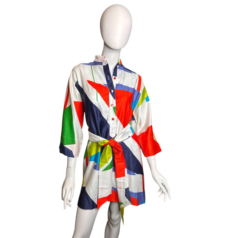 Vintage 1970s Catherine Ogust For Penthouse Tunic Mini Dress With Belt
